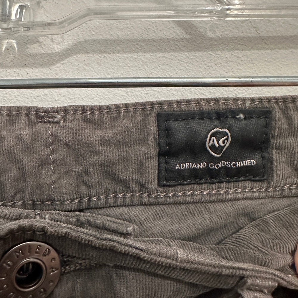 AG Adriano Goldschmied The Legging Corduroy Pants Grey Super Skinny 28R - Picture 9 of 12